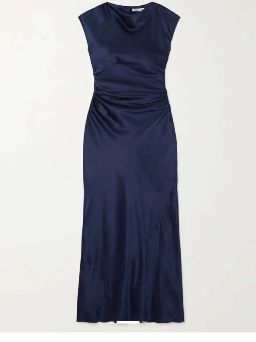 Reformation Navy Satin Veida dress - Picture 2 of 9